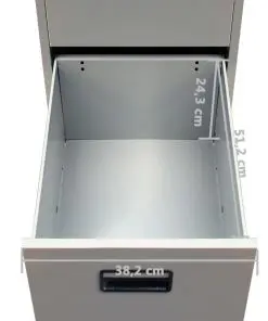 vidaXL File Cabinet with 3 Drawers Grey 102,5 cm Steel