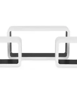 3 White-black MDF Floating Wall Display Shelf Cubes Book/DVD Storage