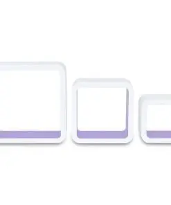 3 White-purple MDF Floating Wall Display Shelf Cubes Book/DVD Storage