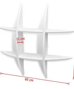 White MDF Floating Wall Display Shelf Book/DVD Storage