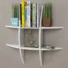 White MDF Floating Wall Display Shelf Book/DVD Storage White MDF Floating Wall Display Shelf Book/DVD Storage