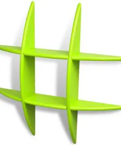 Green MDF Floating Wall Display Shelf Book/DVD Storage