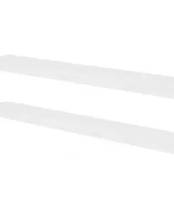 2 White MDF Floating Wall Display Shelves Book/DVD Storage