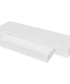 White MDF Floating Wall Display Shelf 1 Drawer Book/DVD Storage