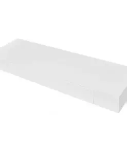 White MDF Floating Wall Display Shelf 1 Drawer Book/DVD Storage