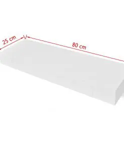 White MDF Floating Wall Display Shelf 1 Drawer Book/DVD Storage