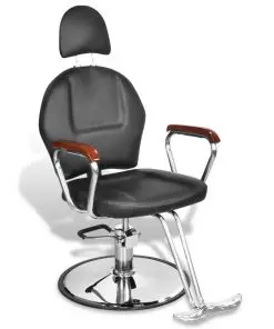 Professional Barber Chair with Headrest Artificial Leather Black