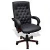 Chesterfield Office Chair Artificial Leather Black