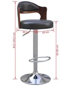 vidaXL Bar Stools 2 pcs with Bentwood Frame Artificial Leather