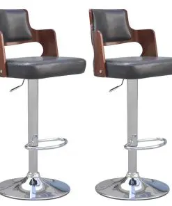 vidaXL Bar Stools 2 pcs Black Faux Leather
