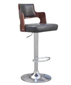 vidaXL Bar Stools 2 pcs Black Faux Leather