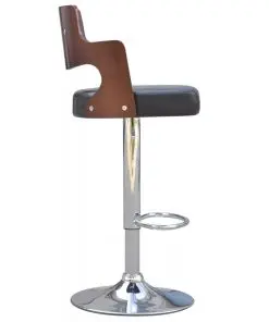 vidaXL Bar Stools 2 pcs Black Faux Leather