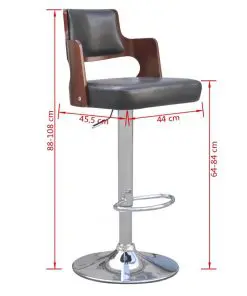 vidaXL Bar Stools 2 pcs Black Faux Leather