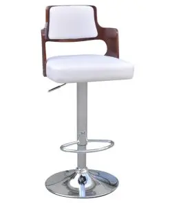 vidaXL Bar Stools 2 pcs White Faux Leather