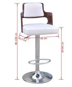 vidaXL Bar Stools 2 pcs White Faux Leather