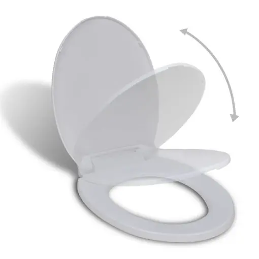 vidaXL Soft-close Toilet Seat White Oval