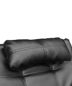 vidaXL Chaise Longue with Pillow Black Faux Leather