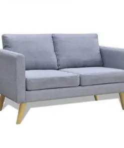 vidaXL Sofa 2-Seater Fabric Light Grey