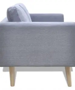 vidaXL Sofa 2-Seater Fabric Light Grey