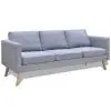 vidaXL Sofa 3-Seater Fabric Light Grey
