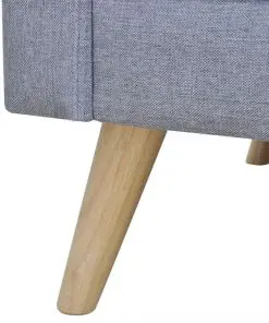 vidaXL Sofa 3-Seater Fabric Light Grey