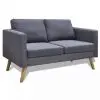 vidaXL Sofa 2-Seater Fabric Dark Grey