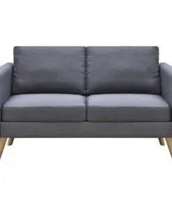 vidaXL Sofa 2-Seater Fabric Dark Grey