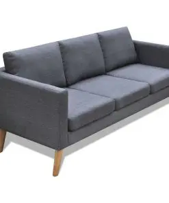 vidaXL Sofa 3-Seater Fabric Dark Grey
