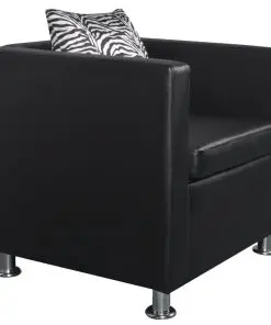 vidaXL Armchair Black Faux Leather