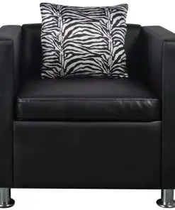 vidaXL Armchair Black Faux Leather