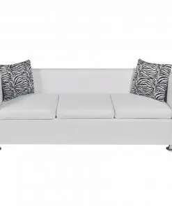 vidaXL Sofa 3-Seater Artificial Leather White