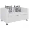 vidaXL Sofa 2-Seater Artificial Leather White