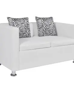 vidaXL Sofa 2-Seater Artificial Leather White