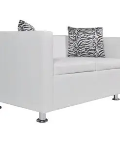 vidaXL Sofa 2-Seater Artificial Leather White