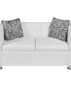 vidaXL Sofa 2-Seater Artificial Leather White