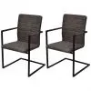 vidaXL Dining Chairs 2 pcs Brown Faux Leather
