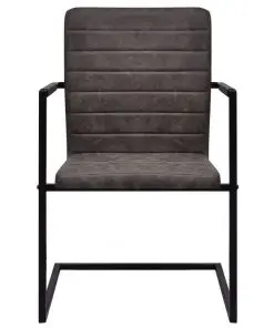 vidaXL Dining Chairs 2 pcs Brown Faux Leather