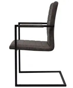 vidaXL Dining Chairs 2 pcs Brown Faux Leather