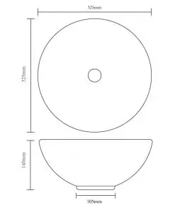 vidaXL Ceramic Bathroom Sink Basin White Round