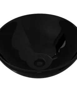 Ceramic Bathroom Sink Basin Black Round