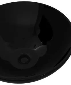 Ceramic Bathroom Sink Basin Black Round