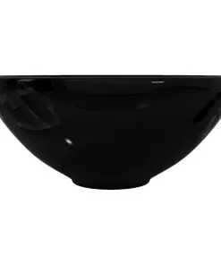 Ceramic Bathroom Sink Basin Black Round