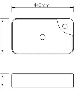 vidaXL Ceramic Bathroom Sink Basin with Faucet Hole White
