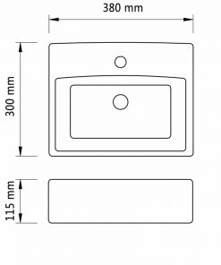 vidaXL Ceramic Bathroom Sink Basin with Faucet Hole White Square