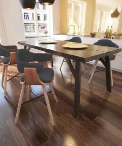 vidaXL Dining Chairs 4 pcs Dark Grey Bent Wood and Fabric