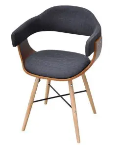 vidaXL Dining Chairs 6 pcs Dark Grey Bent Wood and Fabric