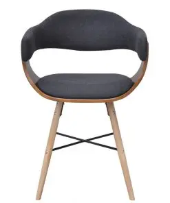 vidaXL Dining Chairs 6 pcs Dark Grey Bent Wood and Fabric