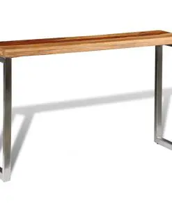 vidaXL Solid Sheesham Wood Console Table with Steel Leg