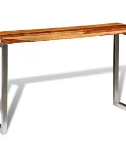 vidaXL Solid Sheesham Wood Console Table with Steel Leg