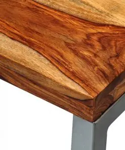 vidaXL Solid Sheesham Wood Console Table with Steel Leg